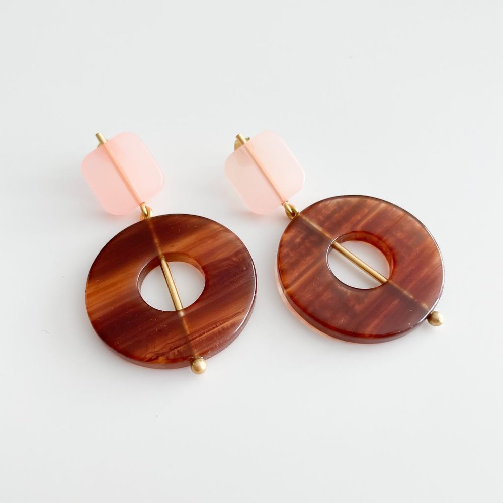Madewell Linked Shapes Statement Earrings (Sweetheart Blush Combo) - Picture 2 of 3